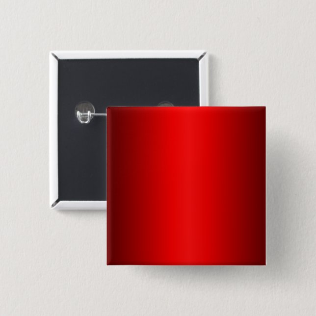 Bóton Quadrado 5.08cm Gradiente Vermelho Elegante para Preto (Frente & Verso)