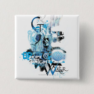 Bóton Quadrado 5.08cm Gráfico azul 1 da lanterna