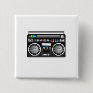 Bóton Quadrado 5.08cm gráfico blaster do gueto da boombox