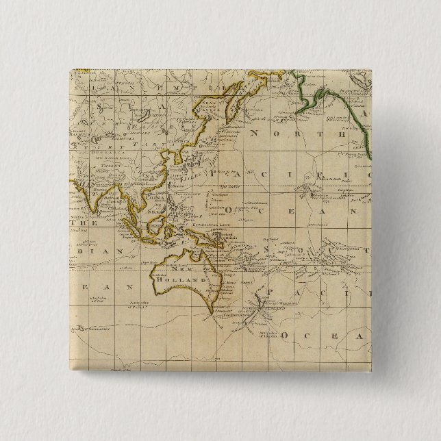Bóton Quadrado 5.08cm Gráfico do Mundo (Frente)