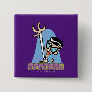 Bóton Quadrado 5.08cm Gráfico do Nome do Caracter Mandark