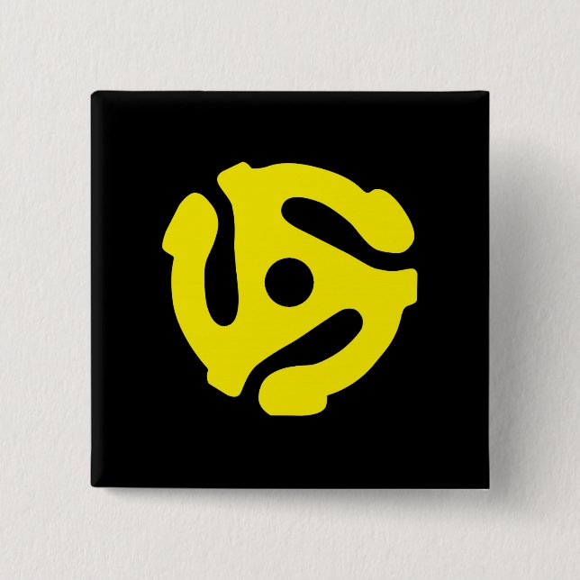 Bóton Quadrado 5.08cm gráfico espaçador amarelo 45 (Frente)