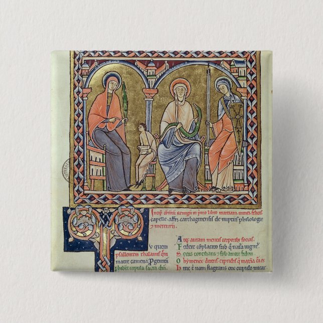 Bóton Quadrado 5.08cm Gramática, dialecto e retórica 'de Satyricon (Frente)