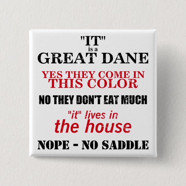 Bóton Quadrado 5.08cm Grande Dane Walking Respostas (Frente)