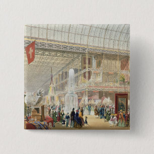 Bóton Quadrado 5.08cm Grande exposição, 1851: Transept central do Cr