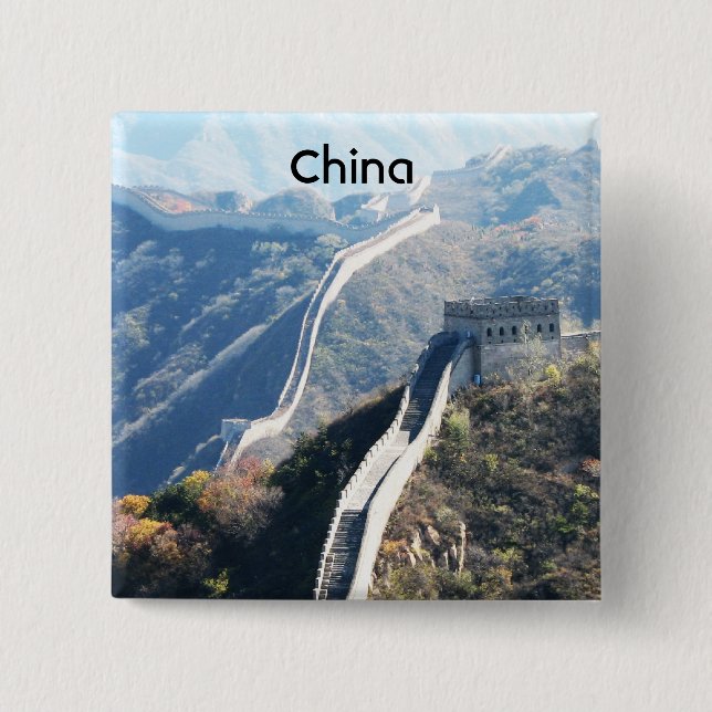 Bóton Quadrado 5.08cm Grande Muralha de China (Frente)
