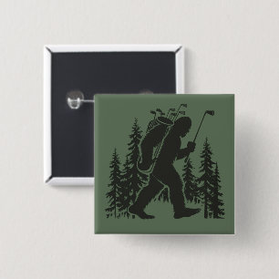 Bóton Quadrado 5.08cm Grande Pé Golfista Árvore Divertido Sasquatch Joga