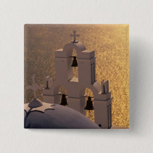 Bóton Quadrado 5.08cm Grécia, Ilhas Cyclades, Santorini, Thira,