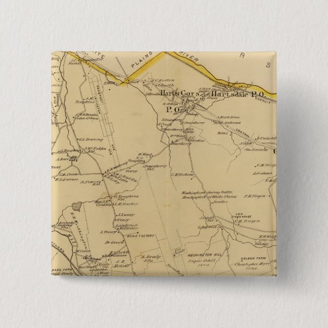 Bóton Quadrado 5.08cm Greenburgh, Nova York (Frente)