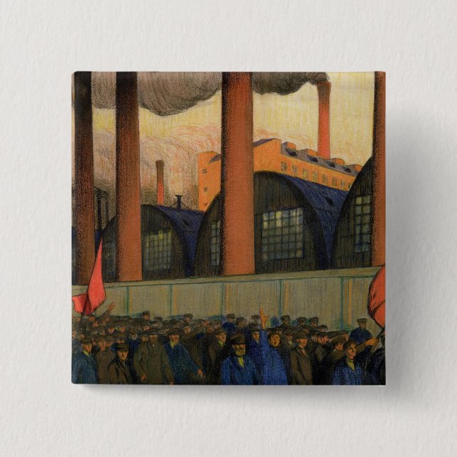 Bóton Quadrado 5.08cm Greve (Frente)