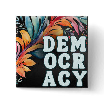 Groovy Retro Colorful Bright Statement Democracia