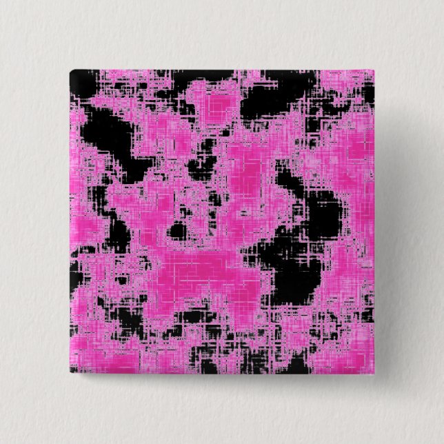 Bóton Quadrado 5.08cm Grunge Rosa (Frente)