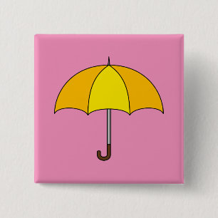 Bóton Quadrado 5.08cm Guarda-chuva Amarelo