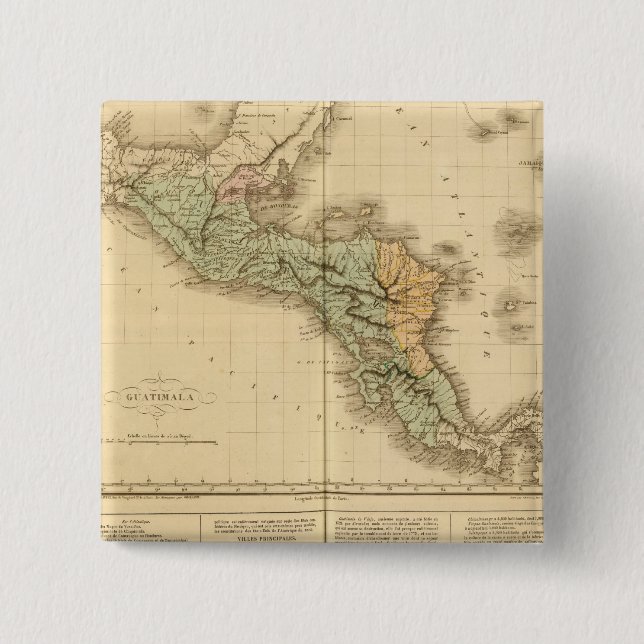 Bóton Quadrado 5.08cm Guatemala (Frente)