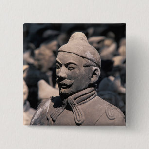 Bóton Quadrado 5.08cm guerreiros de terracota no túmulo do Imperador Qin