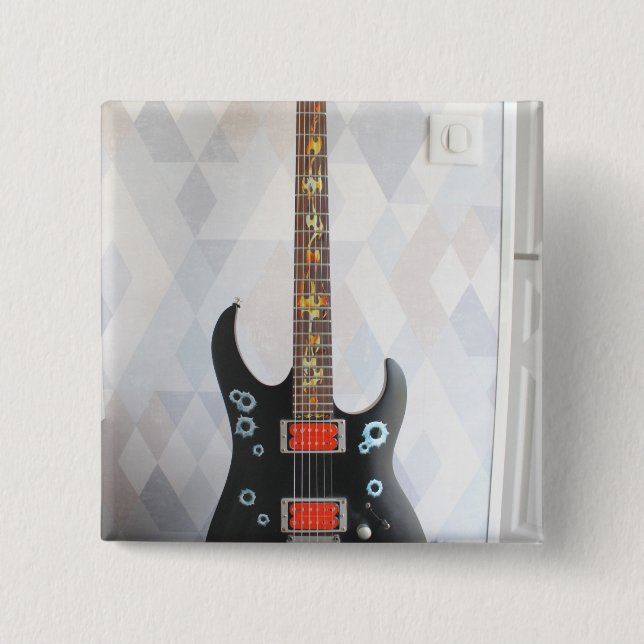 Bóton Quadrado 5.08cm Guitarra Custa (Frente)