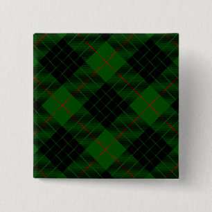 Bóton Quadrado 5.08cm Gunn tartan green xadrez negra