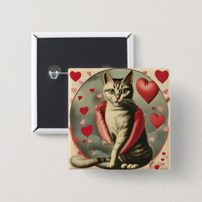 Bóton Quadrado 5.08cm gurl do gatinho sim (Frente & Verso)