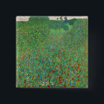 Bóton Quadrado 5.08cm Gustav Klimt - Campo Poppy<br><div class="desc">Poppy Field / Field of Poppies - Gustav Klimt,  Oil on Canvas,  1907</div>