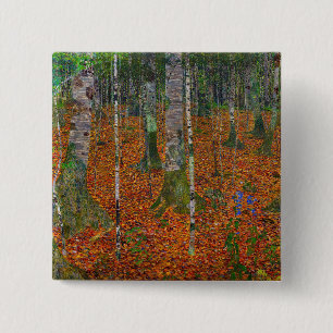 Bóton Quadrado 5.08cm Gustav Klimt - Madeira de Birch