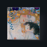 Bóton Quadrado 5.08cm Gustav Klimt - Mãe e Filho<br><div class="desc">Mãe e Criança (detalhe da Mulher de Três Idades) - Gustav Klimt,  Oil on Canvas,  1905</div>
