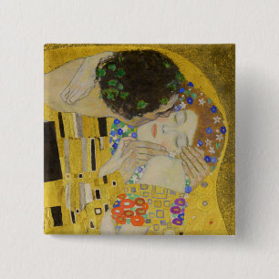 Bóton Quadrado 5.08cm Gustav Klimt - O Beijo