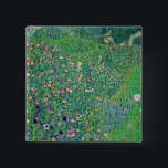 Bóton Quadrado 5.08cm Gustav Klimt - Paisagem do Jardim Italiano<br><div class="desc">Paisagem do Jardim Italiano / Paisagem Horticultural Italiana - Gustav Klimt,  Oil on Canvas,  1913</div>