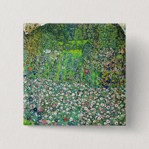 Bóton Quadrado 5.08cm Gustav Klimt - Paisagem e Caipira Hortícolas