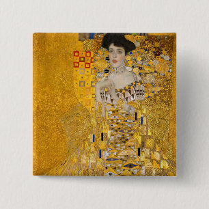 Bóton Quadrado 5.08cm Gustav Klimt - Retrato de Adele Bloch-Bauer I
