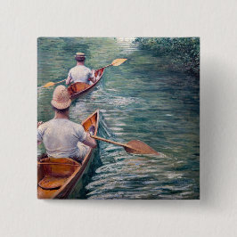 Bóton Quadrado 5.08cm Gustave Caillebotte - Canoas no Yerres