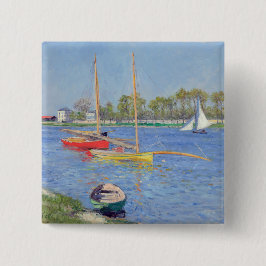 Bóton Quadrado 5.08cm Gustave Caillebotte - O Sena em Argenteuil