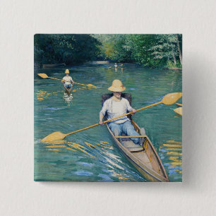 Bóton Quadrado 5.08cm Gustave Caillebotte - Skiffs nos Yerres
