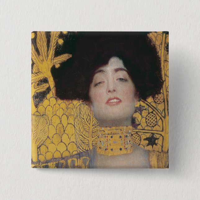 Bóton Quadrado 5.08cm Gustavo Klimt | Judith (Frente)