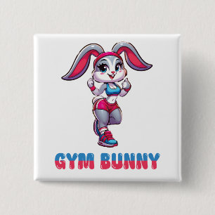 Bóton Quadrado 5.08cm Gym Bunny