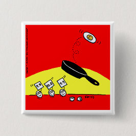 Bóton Quadrado 5.08cm Gymnastica Engraçada Ovos Brilhantes Botão de Cart