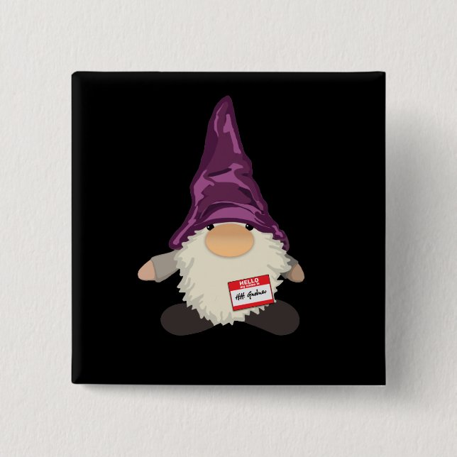 Bóton Quadrado 5.08cm H.H. Botão de Gnolmes (Frente)