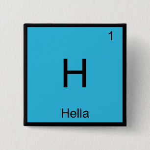 Bóton Quadrado 5.08cm H - Símbolo de Elemento de Química Hella Slang N