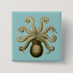 Bóton Quadrado 5.08cm Haeckel Octopus