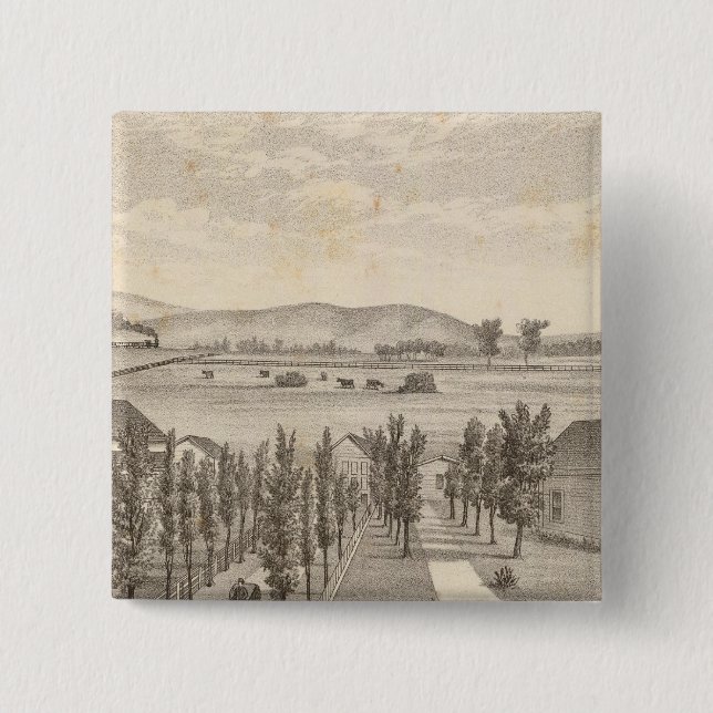 Bóton Quadrado 5.08cm Haley res, fazenda (Frente)