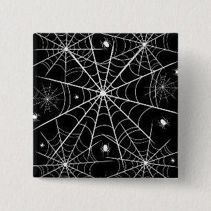 Bóton Quadrado 5.08cm Halloween Spider Web