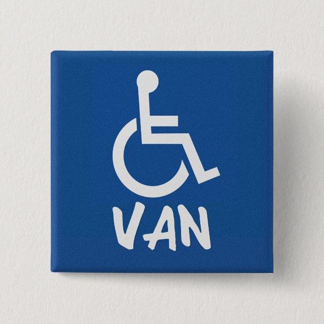 Bóton Quadrado 5.08cm Handicapped Van (Frente)
