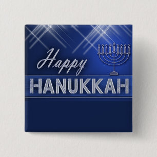 Bóton Quadrado 5.08cm Hanukkah feliz