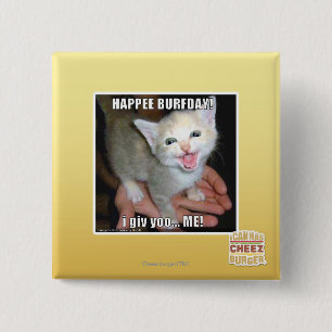 BÓTON QUADRADO 5.08CM HAPPEE BURFDAY!