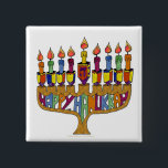 Bóton Quadrado 5.08cm Happy Hanukkah Dreidels Menorah<br><div class="desc">Você está vendo a coleção de Design Lee Hiller. Roupa,  Ofertas e Coleções Lee Hiller Fotografia ou Coleção de Arte Digital. Você pode ver sua fotografia da Nature em http://HikeOurPlanet.com/ e seguir seu blog de caminhada no Hot Primavera National Park.</div>