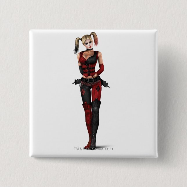 Bóton Quadrado 5.08cm Harley Quinn (Frente)