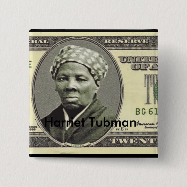 Bóton Quadrado 5.08cm Harriet Tubman (Frente)