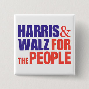 Bóton Quadrado 5.08cm Harris Waltz 2024 Para Pessoas Kamala Harris