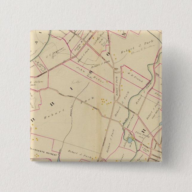 Bóton Quadrado 5.08cm Harrison, Rye, Nova York (Frente)