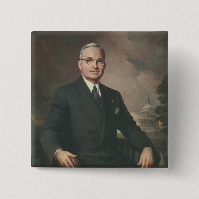 Bóton Quadrado 5.08cm Harry Truman (Frente)