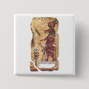 Bóton Quadrado 5.08cm Hathor da Deusa Egípcia Antiga